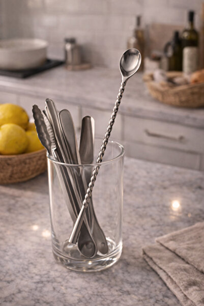 Brandsmiths Uzun Saplı Metal Kokteyl Kaşığı