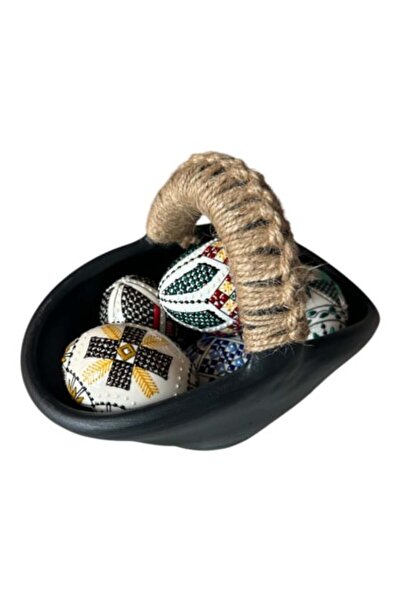 Ceramica Martinescu Ceramic Basket with Easter Eggs