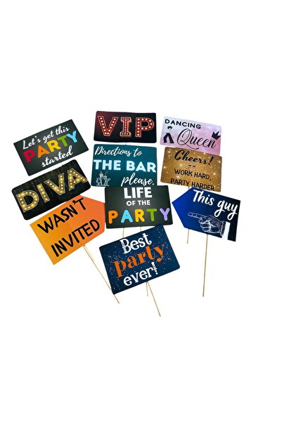 OEM Party Props Set 5, Glossy cardboard, multicolor, 12x 20 cm, 10 pcs
