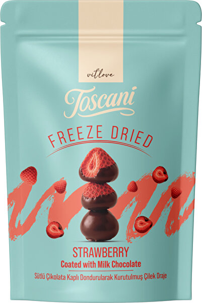 vit'love toscani Toscani Freeze-Dried Strawberry Dragee Covered with Milk Cho...