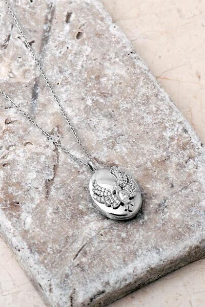 Sümer Telkari 925 Ayar Gümüş Taşlı Anka Kuşu Kapaklı Açılır Kapanır Fotoğrafl...