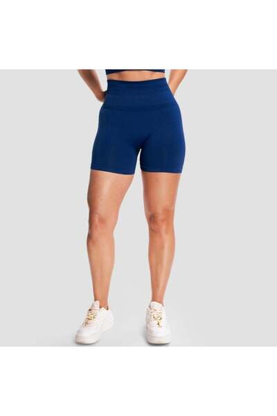 GymBeam Pantaloni scurți sculptați fără cusături pentru femei, bleumarin