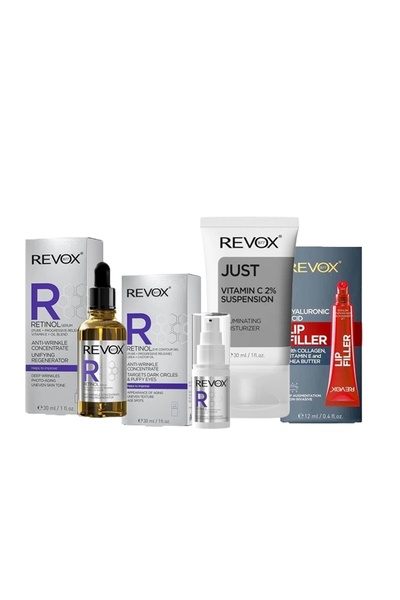 Revox Σετ αντιγήρανσης χειλιών και δέρματος: Ορός 30ml, Τζελ περιγράμματος μα...