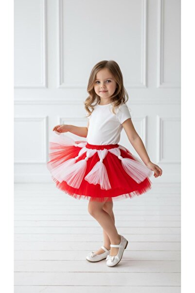 Kuraff Giyim Tulle Detailled Show Skirt Suitable for April 23, October 29, Sp...