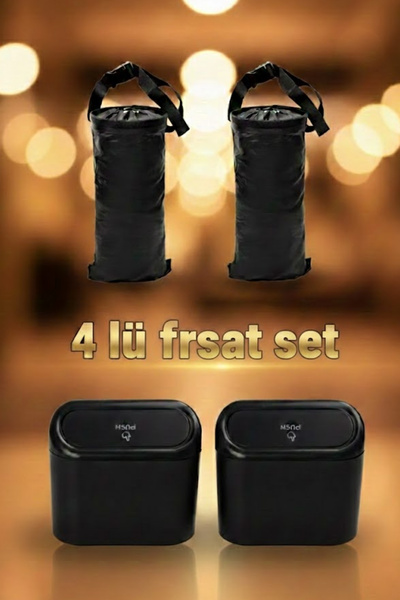 Wiforte مجموعة من 4 قطع للقمامة داخل السيارة |   2 كيس قمامة مع حمالات + 2 غط...