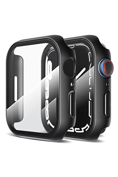 Techsuit [Pachet 360°] Husă + folie pentru Apple Watch 7 41mm Defense, neagră