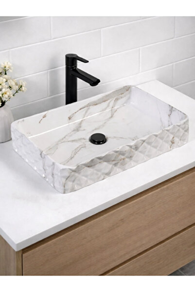 Fualora Seramik Çanak Lavabo Batarya Deliksiz 60*34*12 CM