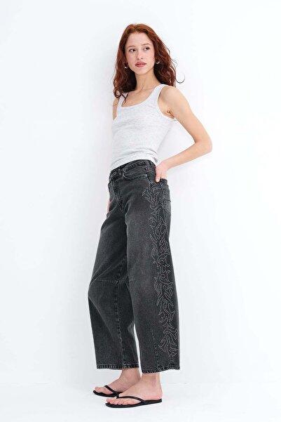 Addax Stoned Baggy Jean Trousers Pn1014