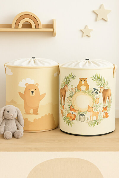 LUXWAY HOME 2’li Çok Amaçlı Oyuncak Sepeti Saklama Çamaşır Sepeti Katlanır Dü...