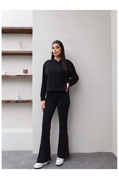 ESRAHELVACI Asymmetrical Snap Detail Hooded Set