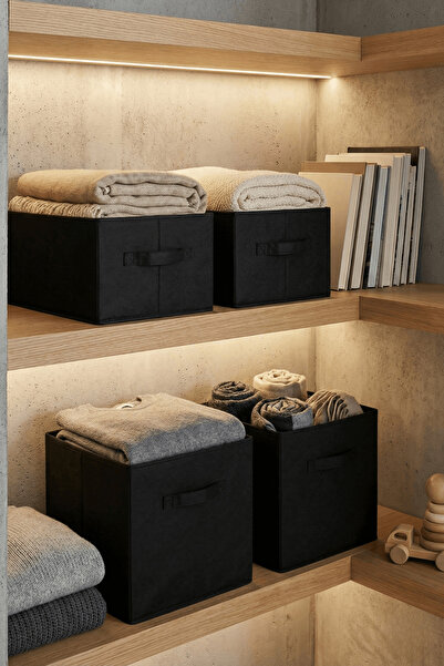 homyjr's Homyjr’S Lidless Fabric Storage Box Organizer - In-Shelf Closet Orga...