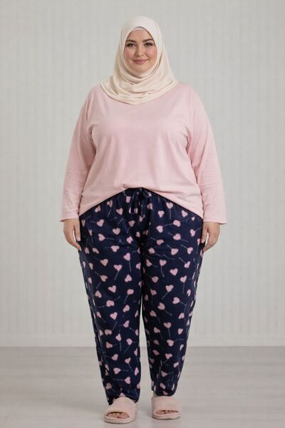 CNG MODA Patterned Battal Fleece Pajama Bottoms