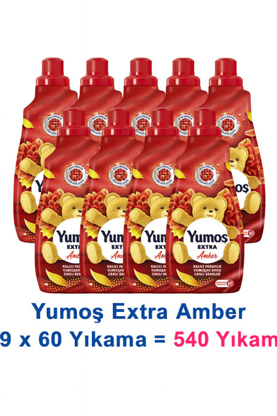 Yumoş Extra Konsantre Çamaşır Yumuşatıcısı Amber 1440 ml 60 Yıkama x 9 Adet