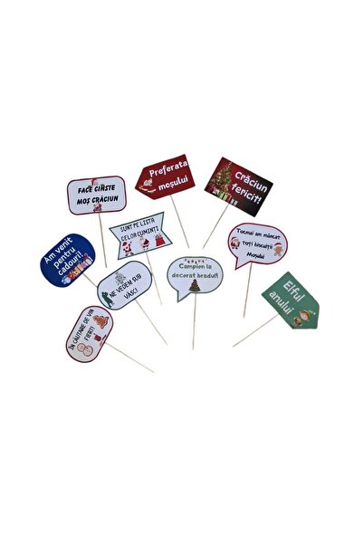 OEM Christmas Props Set, Glossy Cardboard, Multicolored, 12x20, 10 pcs