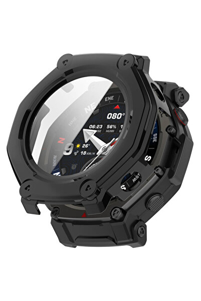 Techsuit [Pachet 360°] Husă + Folie pentru Amazfit T-Rex 3 Pro Defense, Negru