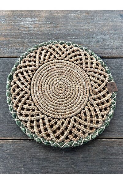 home inn Botanica Naturel Hasır Supla - 33x33 cm Örmeli Model Dekoratif Sunum...