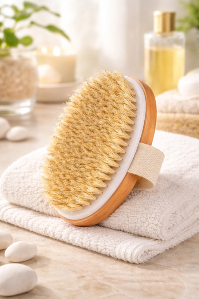 Tilbe Home At Kılı Vücut Masaj Fırçası ve Banyo Kesesi – Ahşap Saplı Peeling ...
