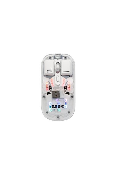 Esse Transparent Wireless RGB Mouse - White