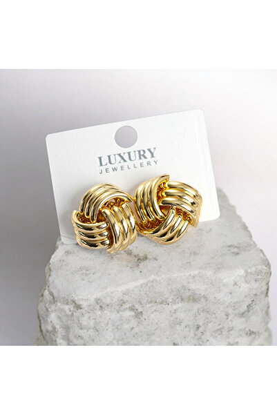 REBORN DESIGN Spiral Gold Color Brass Earrings