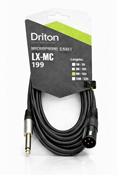 DRİTON Lx-Mc Lx-199 5 Metre Sound and Light System Xlr Male and 6.3 Mono Jack...
