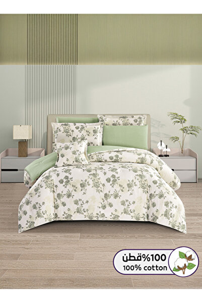 Melen Summer Double Bedding Set, 100% Cotton - 8 Pieces - Fits a 200x200 cm B...