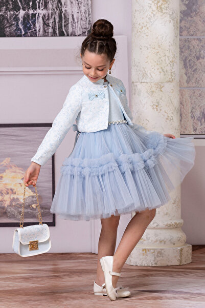 SÜSLÜ PİNK KİDS GIRLS DRESS WITH JACKET