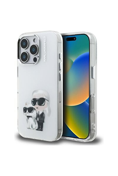 Karl Lagerfeld iPhone 16 Pro Max IML Aquarelle Karl & Choupette, white