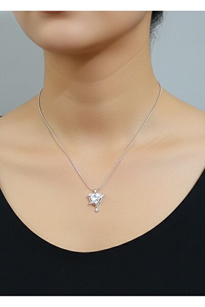REBRAND Steel Mini Heart Patterned Silver Necklace