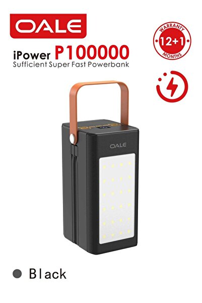 OALE iPower 100000mAh Power Bank | 22.5W Fast Charge with Emergency LED Light