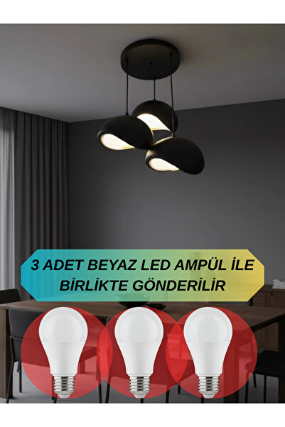 3DreaMaker 3 Lü Sarkıt Avize Rustik E27 Modern Avize Bohem Beton Görünüm (3 A...