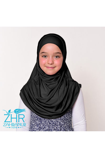 ZAHRANUR HİJAB Çocuk Pratik Kolay Kullanım Başörtü Eşarp (Bone Dahil)