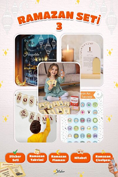 MSticker Ramadan Month Sticker Games and Activities Set, Set of 5 Ramadan Dec...