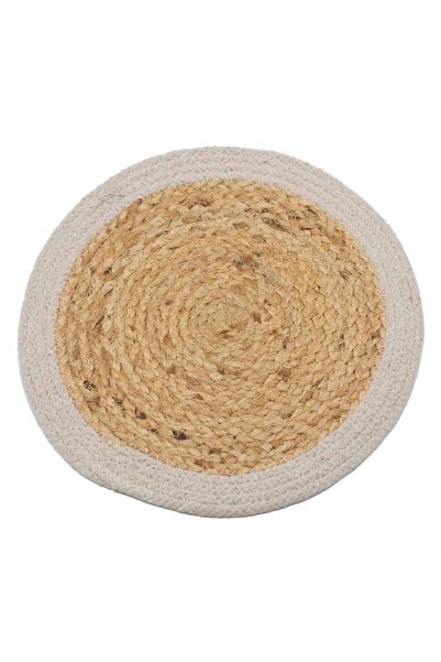 OEM Jute and Cotton Napkin with Ivory Border, India, 30 x 30 cm