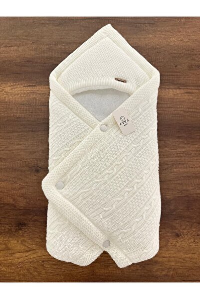 emir baby Hooded Knitwear Swaddle Blanket (Plush Inside)