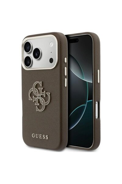 Guess Original Case for iPhone 17 Pro Max Hardcase Resin Logo, Brown