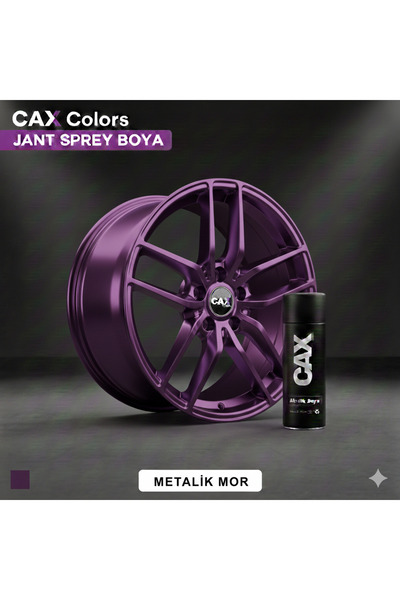 caxcolors CAX Metalik Mor Jant Sprey Boya 400ml - Isıya Dayanıklı, Derin Işıl...