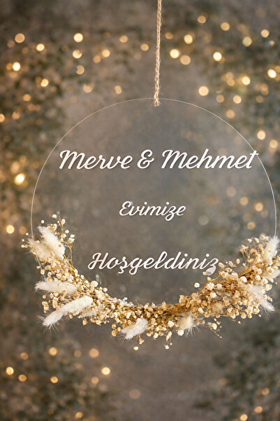 Atlas Shop Kişiye Özel Pleksi Kapı Süsü – Evimize Hoş Geldiniz – İsimli Daire...