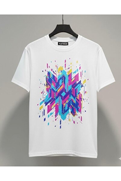 playwear تيشيرت مطبوع بتصميم قوس قزح كبير الحجم للجنسين من PLAY WEAR