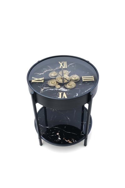 Store 🕰️ Metal Çarklı Sehpa Saat 51×51×57 cm | Endüstriyel Dekoratif Masa & ...