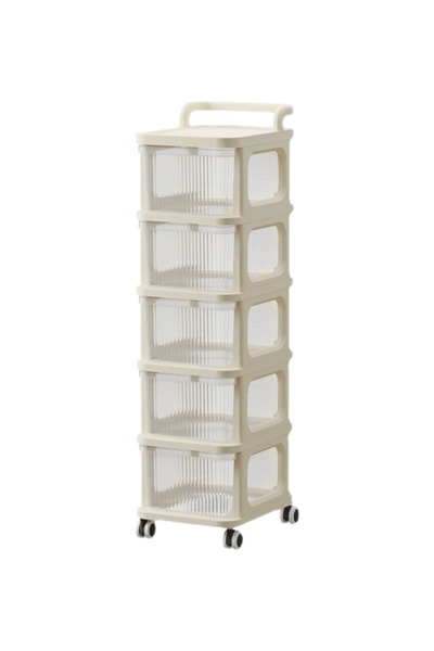 Generic 5-Tier Portable Plastic Storage Cabinet with Clear Acrylic Panels - 3...