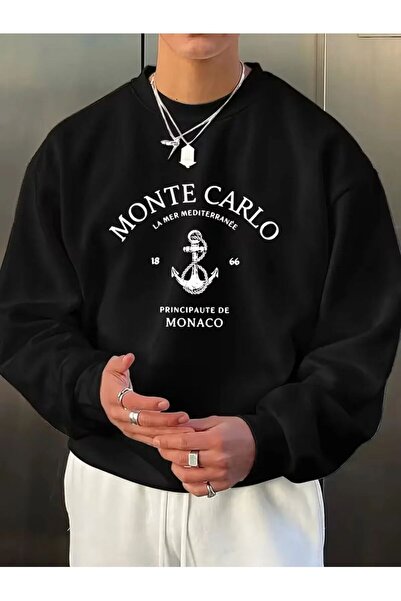 DİVİN Printed Oversize Unisex Crew Neck Sweatshirt