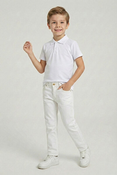 nacar çarşı Σετ για αγόρια με λευκό μπλουζάκι πόλο και λευκό παντελόνι, στολή...