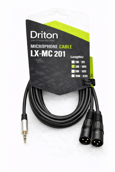 DRİTON Lx-Mc Lx-201 3 Metre Sound and Light System Two Xlr-Xlr Male and 3.5 S...