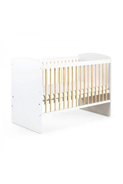 Klups Wooden children's bed KAROLINA II White-Natural, 120 x 60 cm
