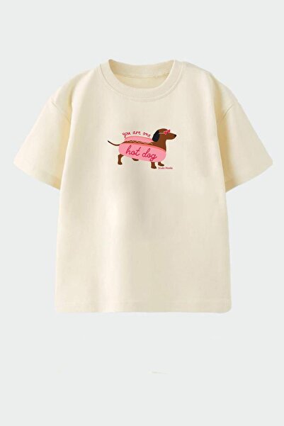 Monila Girl's Cotton Crew Neck Printed T-Shirt
