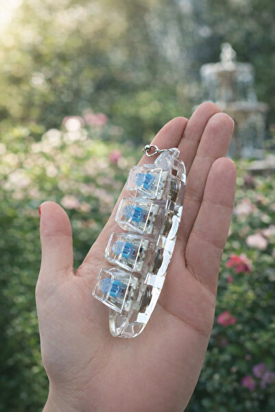 Viyalente Stres Giderici LED Işıklı Klavye Anahtarlık,Şeffaf Stres Önleyici L...