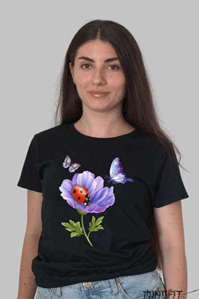 GILDAN Tricou Cu Flori De Primavara Anemona Gargarita Si Fluturi Dama