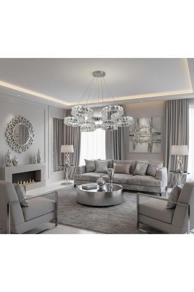 Elizim Home Lighting Snake kristal taşlı ledli krom avize