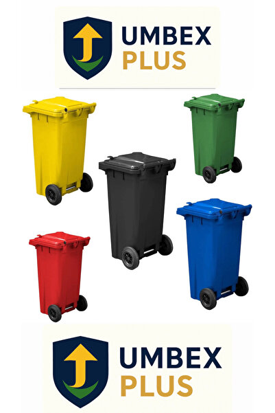 UMBEX PLUS UMBEX 5 ADET Plastik Çöp Konteynerı Çöp Kovası 120 Lt Isıya Karşı ...