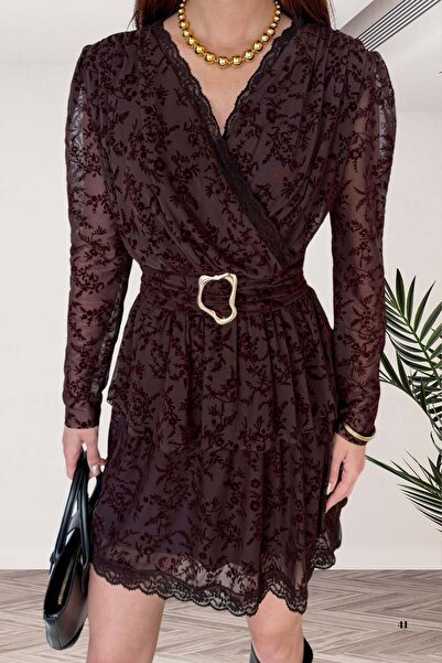 Moda Amore Premium Design: Double-Breasted Dress with Lace-Up Detail at Colla...